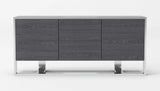 Vig Furniture - Modrest Fauna - Modern Elm Grey & Stainless Steel Buffet - Vgbbbn-2M-Gry-Buf