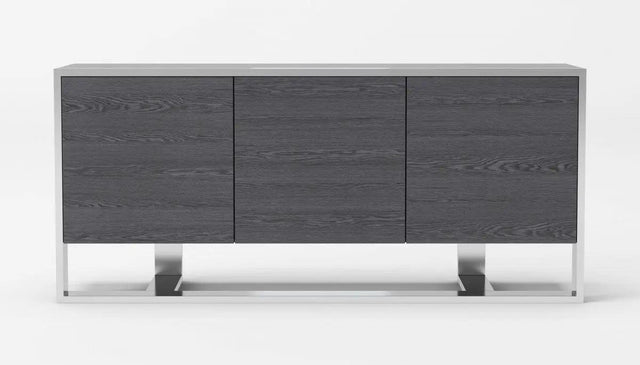 Vig Furniture - Modrest Fauna - Modern Elm Grey & Stainless Steel Buffet - Vgbbbn-2M-Gry-Buf