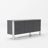 Vig Furniture - Modrest Fauna - Modern Elm Grey & Stainless Steel Buffet - Vgbbbn-2M-Gry-Buf