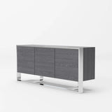 Vig Furniture - Modrest Fauna - Modern Elm Grey & Stainless Steel Buffet - Vgbbbn-2M-Gry-Buf