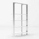 Vig Furniture - Modrest Fauna Modern White High Gloss & Stainless Steel Bookshelf - Vgbb1616Bs-Wht-Shelf