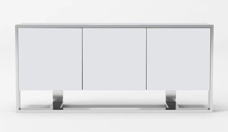 Vig Furniture - Modrest Fauna - Modern White High Gloss & Stainless Steel Buffet - Vgbbbn-2M-Wht-Buf