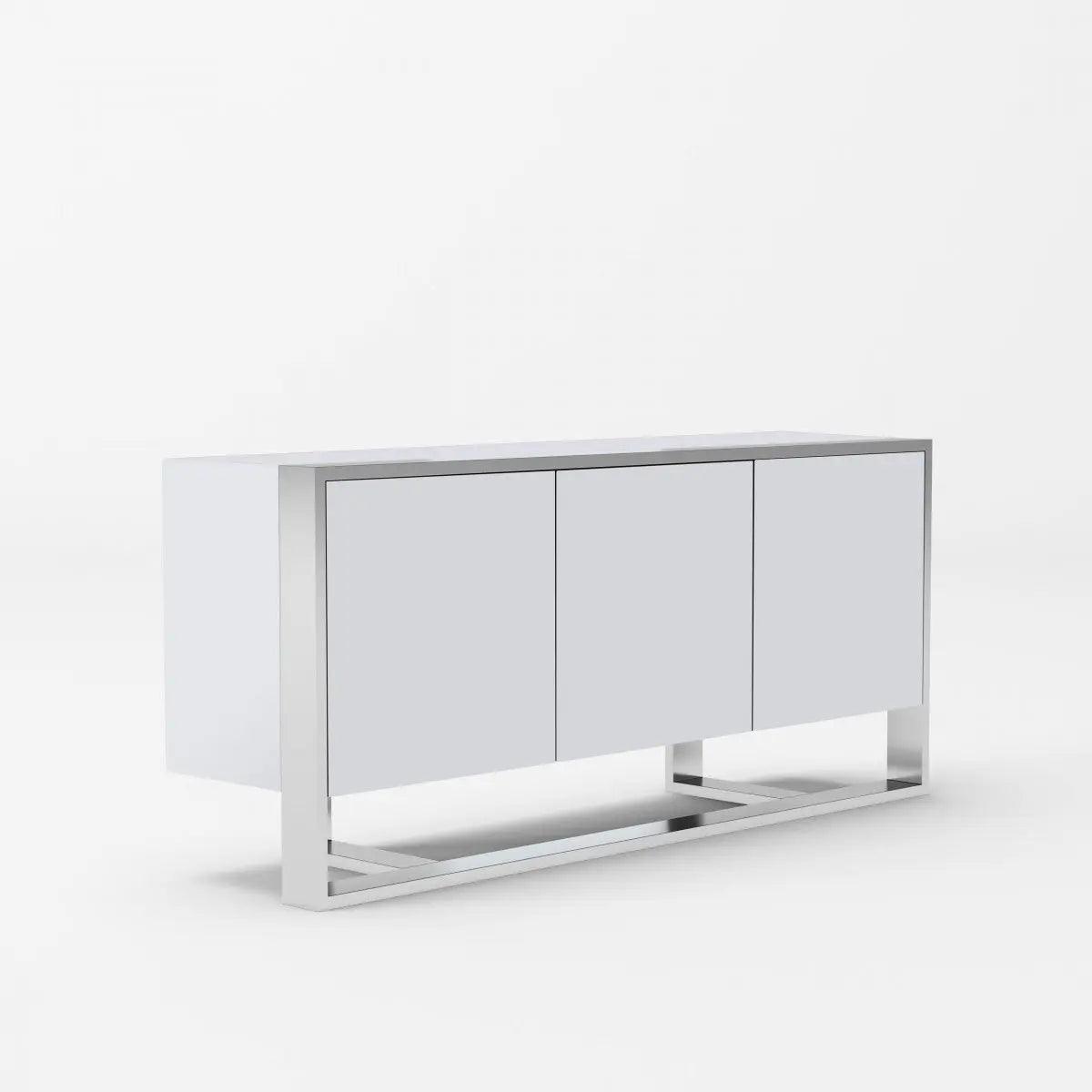 Vig Furniture - Modrest Fauna - Modern White High Gloss & Stainless Steel Buffet - Vgbbbn-2M-Wht-Buf