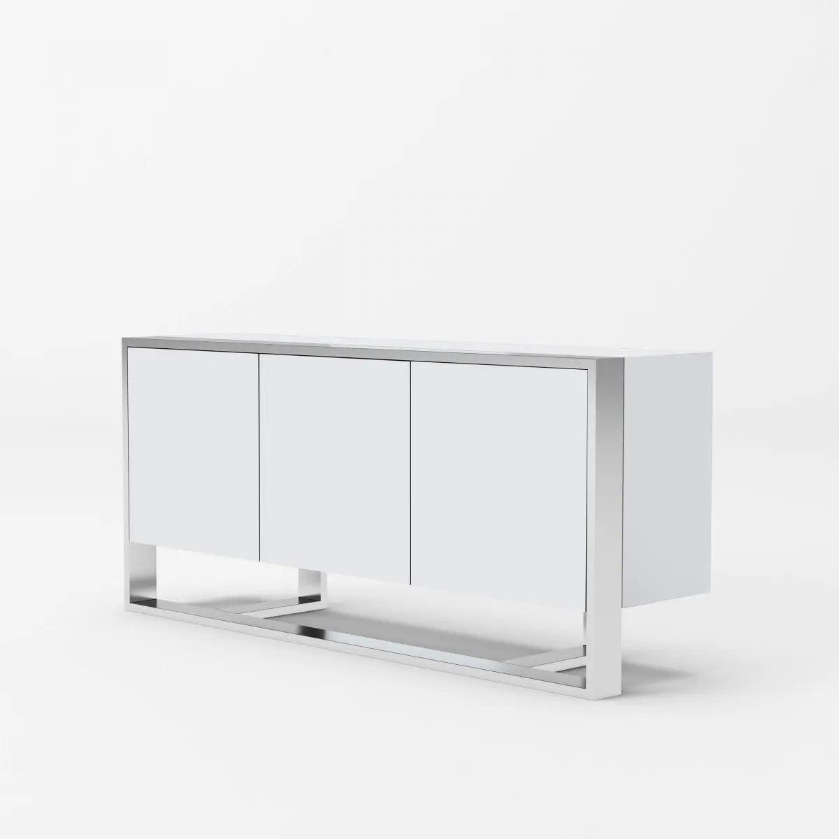 Vig Furniture - Modrest Fauna - Modern White High Gloss & Stainless Steel Buffet - Vgbbbn-2M-Wht-Buf