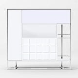 Vig Furniture - Modrest Fauna - Modern White & Stainless Steel Wine Cabinet - Vgbbbn-2W-Cab-Wht