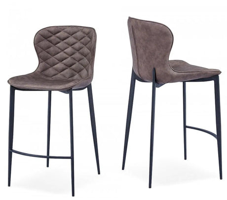 Vig Furniture - Modrest Felicia Modern Brown & Black Bar Stool (Set Of 2) - Vghr5428-B-Brn-Bs