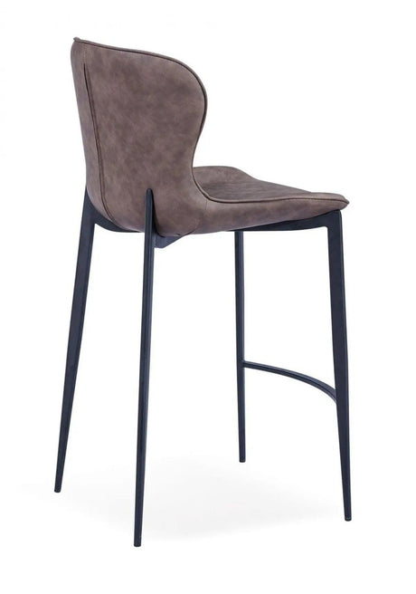 Vig Furniture - Modrest Felicia Modern Brown & Black Bar Stool (Set Of 2) - Vghr5428-B-Brn-Bs