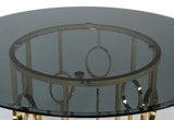 Vig Furniture - Modrest Filbert - Modern Smoked Glass & Champagne Gold Dining Table - Vgzat122-Gold-Dt