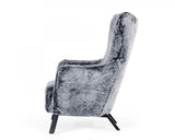 Vig Furniture - Modrest Findon - Glam Grey Faux Fur Accent Chair - Vgeumc-9359Ch