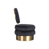 Vig Furniture - Modrest Fleming Modern Black Velvet & Gold Accent Chair - Vgmfoc-2199-Blk-Ch