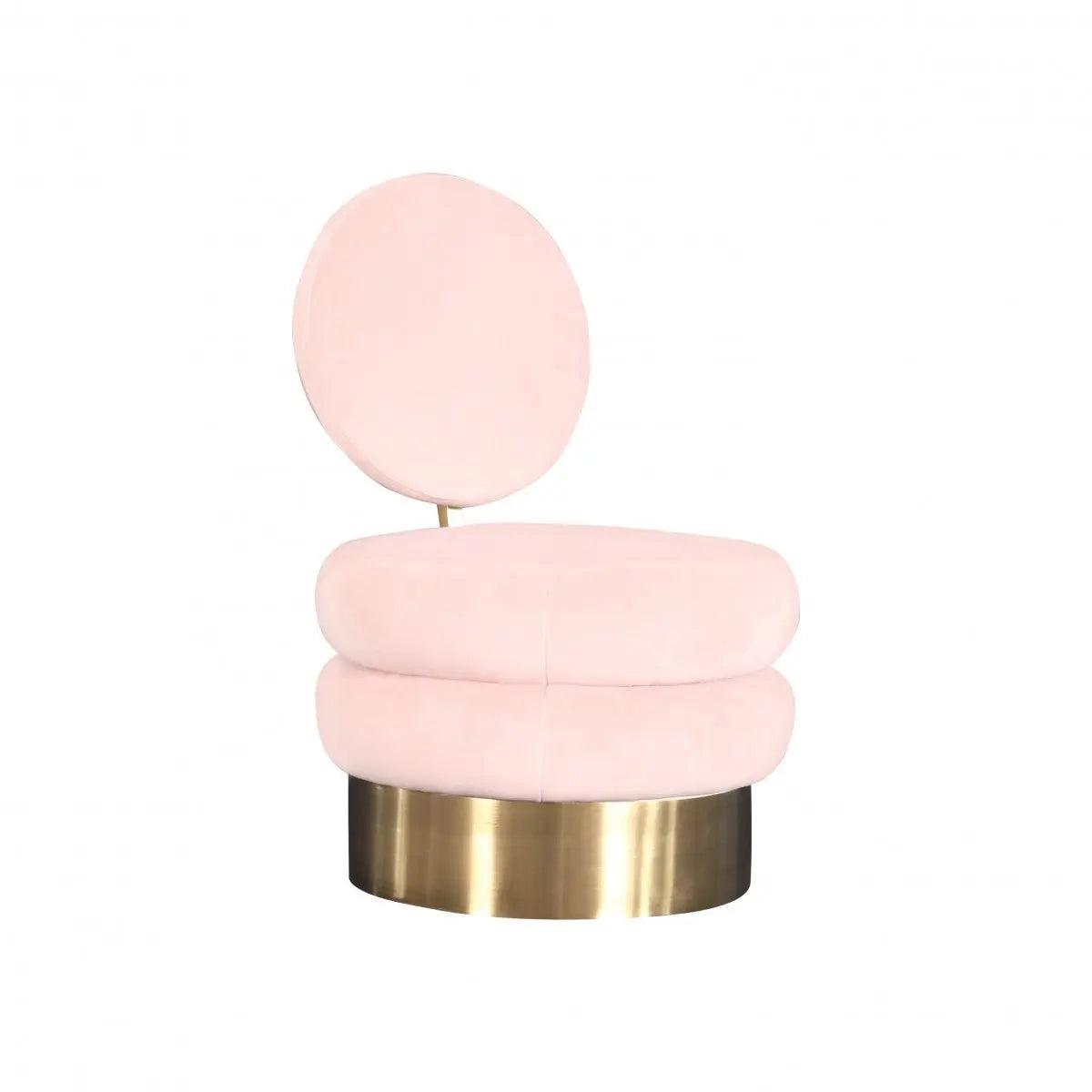 Vig Furniture - Modrest Fleming Modern Pink Velvet & Gold Accent Chair - Vgmfoc-2199-Pk-Ch