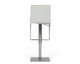 Vig Furniture - Modrest Folsum Modern Light Grey & Brushed Stainless Steel Bar Stool - Vghr5040Gb-1-Ltgry-Bs