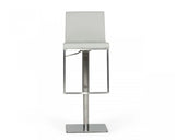 Vig Furniture - Modrest Folsum Modern Light Grey & Brushed Stainless Steel Bar Stool - Vghr5040Gb-1-Ltgry-Bs