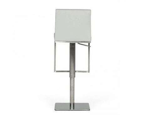 Vig Furniture - Modrest Folsum Modern Light Grey & Brushed Stainless Steel Bar Stool - Vghr5040Gb-1-Ltgry-Bs