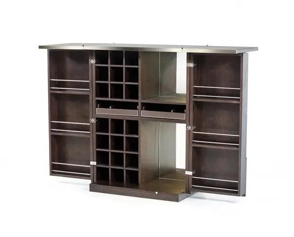 Vig Furniture - Modrest Fountain Modern Brown Oak Wine Cabinet - Vgwcb542