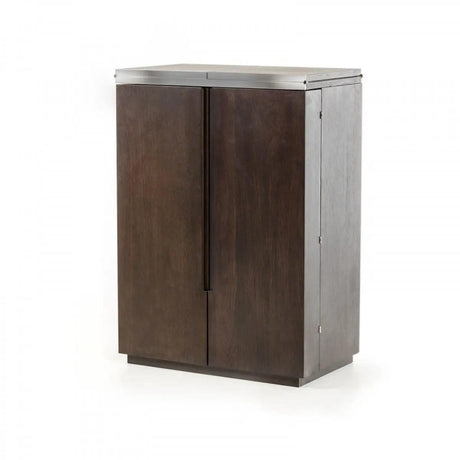 Vig Furniture - Modrest Fountain Modern Brown Oak Wine Cabinet - Vgwcb542