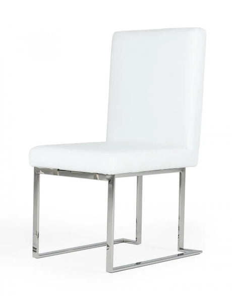 Vig Furniture - Modrest Fowler - Modern White Leatherette Dining Chair Set Of 2 - Vgvcb8866-Wht