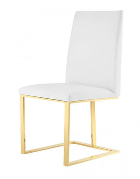 Modrest Frankie Contemporary White & Gold Dining Chair Vggaga-6917Ch-Wht