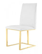 Modrest Frankie Contemporary White & Gold Dining Chair Vggaga-6917Ch-Wht