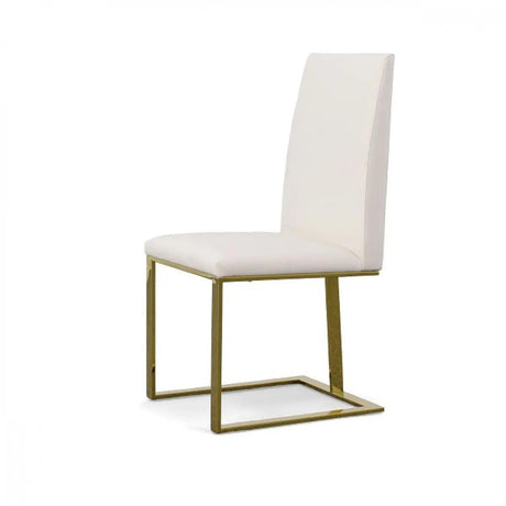 Vig Furniture - Modrest Frankie Contemporary White & Gold Dining Chair - Vggaga-6917Ch-Wht