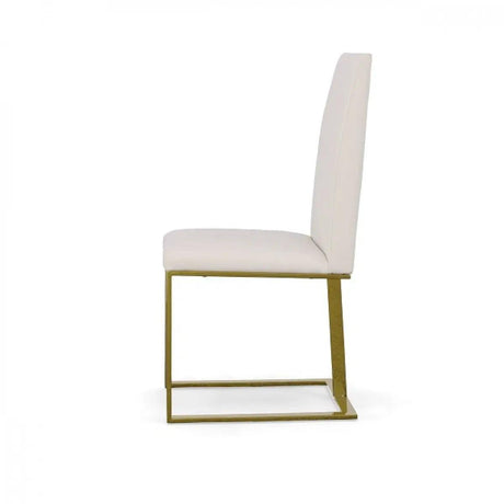 Vig Furniture - Modrest Frankie Contemporary White & Gold Dining Chair - Vggaga-6917Ch-Wht