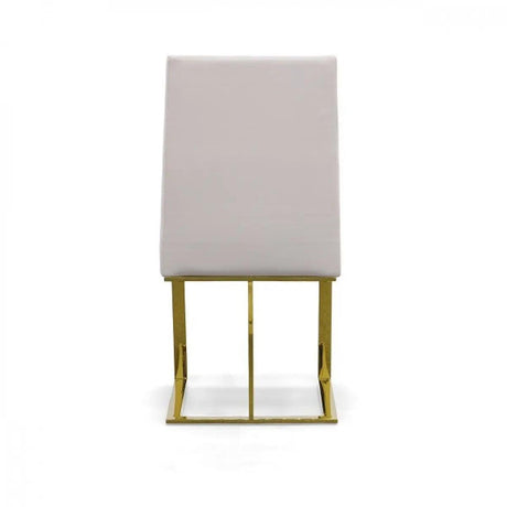 Vig Furniture - Modrest Frankie Contemporary White & Gold Dining Chair - Vggaga-6917Ch-Wht