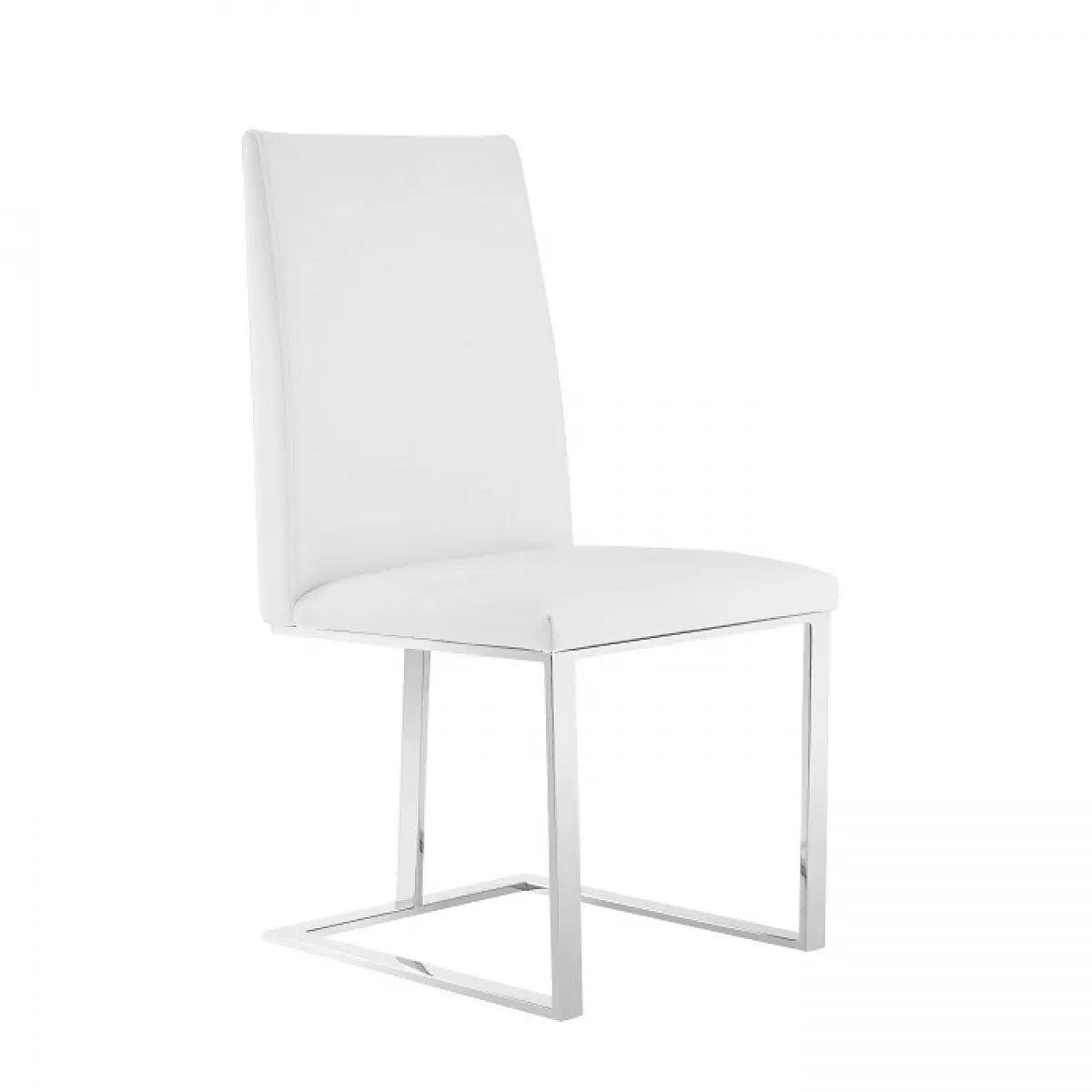 Vig Furniture - Modrest Frankie - Modern White & Brushed Stainless Steel Dining Chair - Vgga-6917Ch-Wht-Ss-Dc