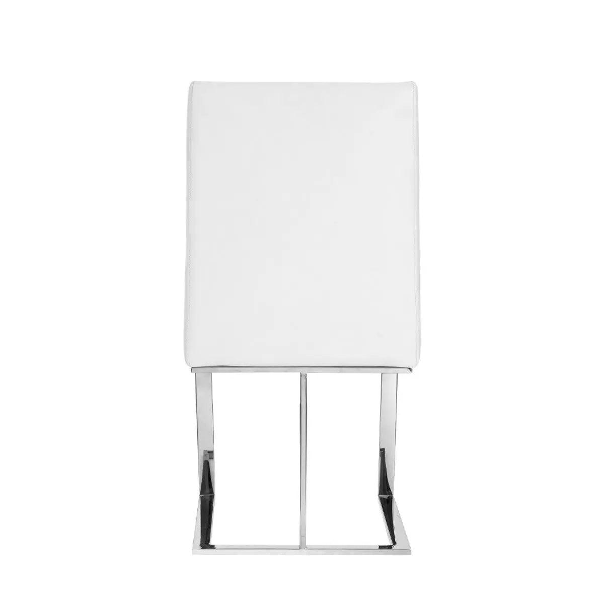 Vig Furniture - Modrest Frankie - Modern White & Brushed Stainless Steel Dining Chair - Vgga-6917Ch-Wht-Ss-Dc