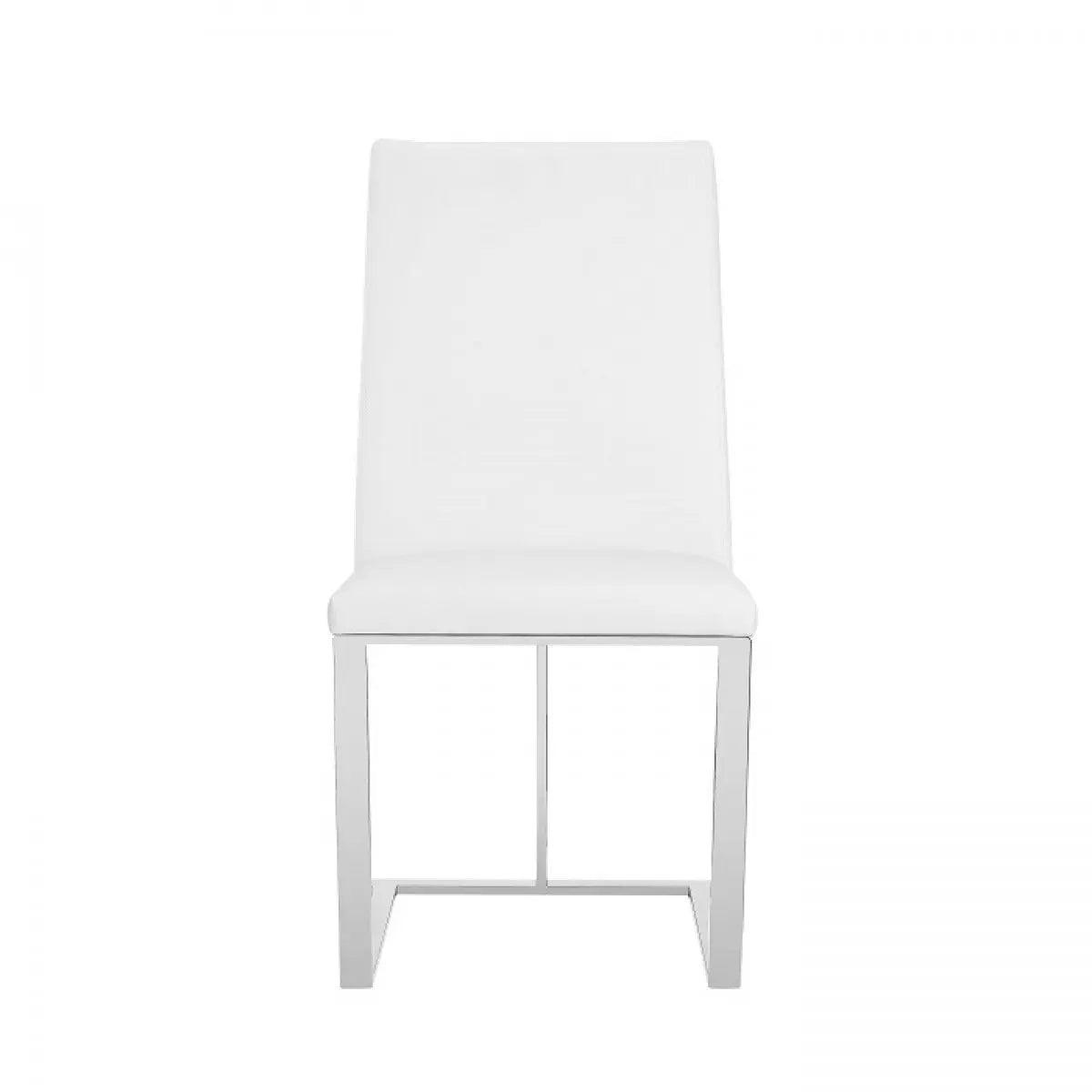 Vig Furniture - Modrest Frankie - Modern White & Brushed Stainless Steel Dining Chair - Vgga-6917Ch-Wht-Ss-Dc