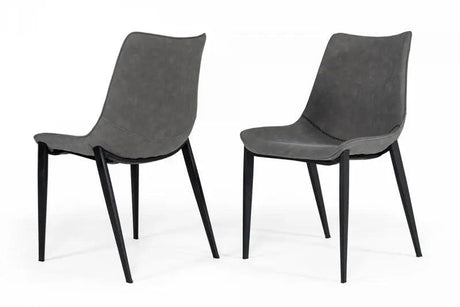 Vig Furniture - Modrest Frasier - Modern Grey Eco-Leather Dining Chair (Set Of 2 ) - Vghr-3501