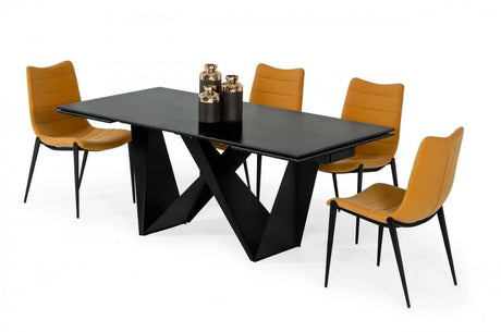 Vig Furniture - Modrest Fritz Modern Black Ceramic Dining Table - Vgnsgd8767-Blk-Dt