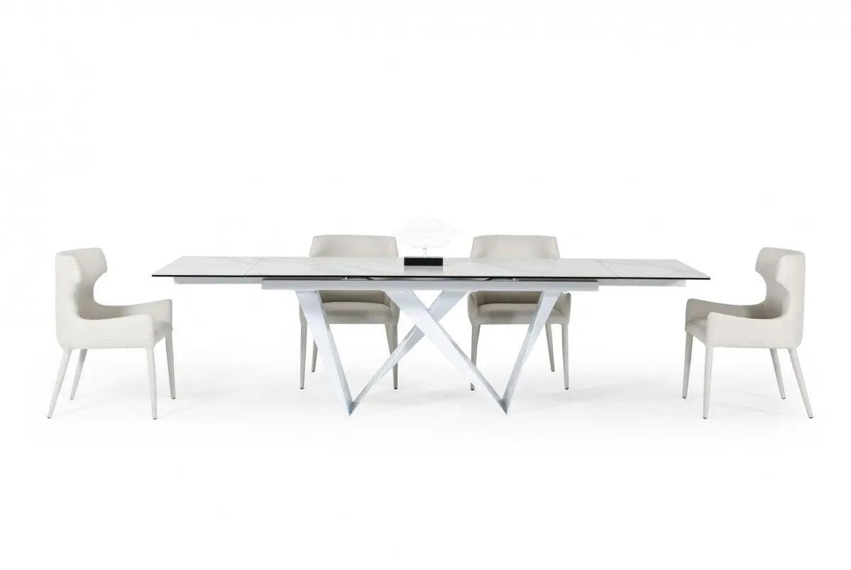 Vig Furniture - Modrest Fritz Modern White Ceramic Dining Table - Vgnsgd8767-Wht