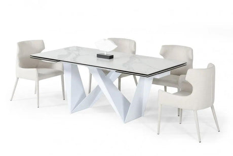 Vig Furniture - Modrest Fritz Modern White Ceramic Dining Table - Vgnsgd8767-Wht