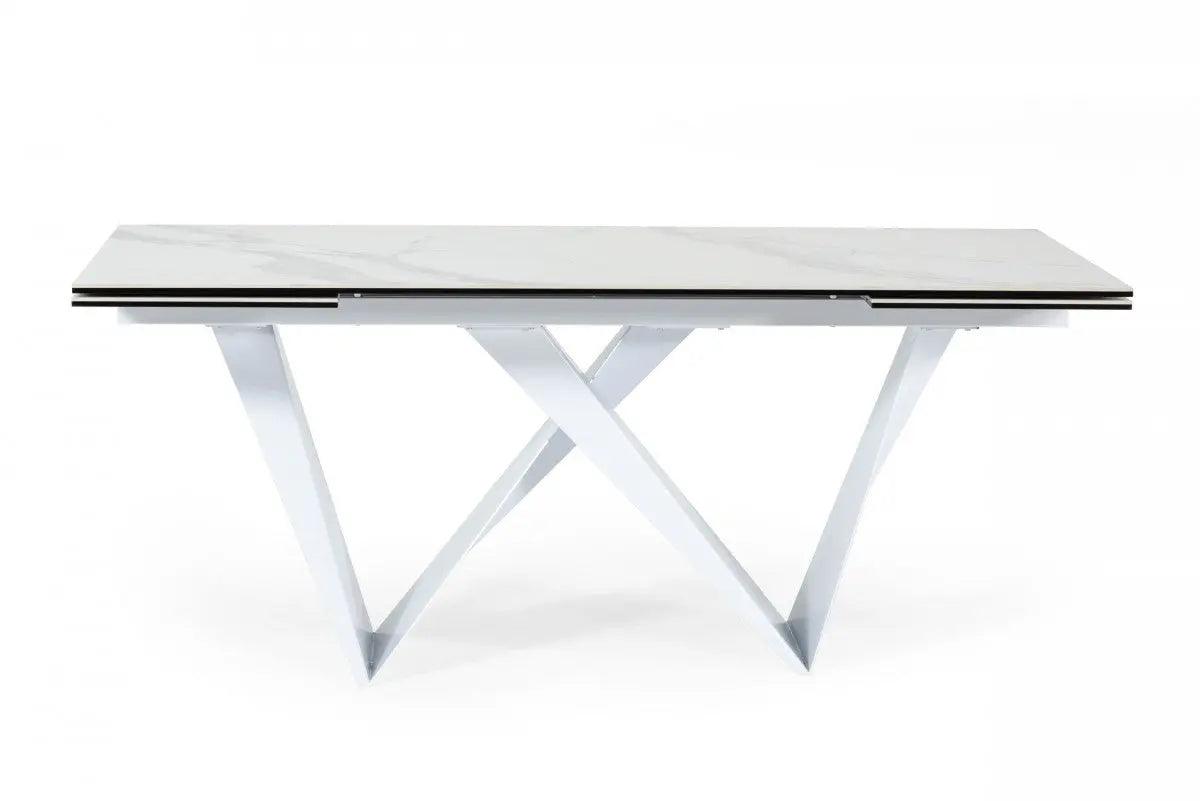 Vig Furniture - Modrest Fritz Modern White Ceramic Dining Table - Vgnsgd8767-Wht
