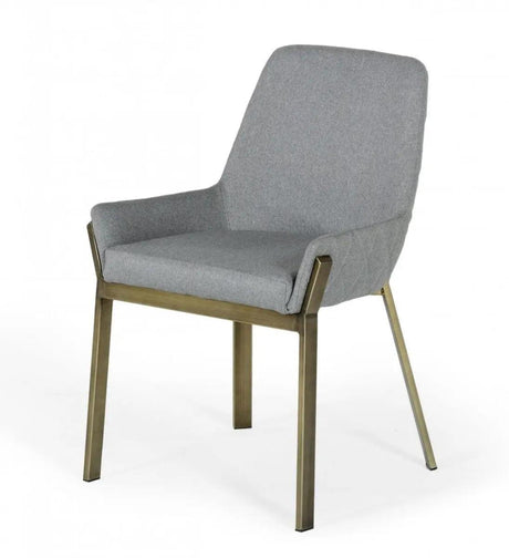 Vig Furniture - Modrest Ganon Modern Grey & Antique Brass Dining Chair - Vggaga-6736Ch-Gry-Dc