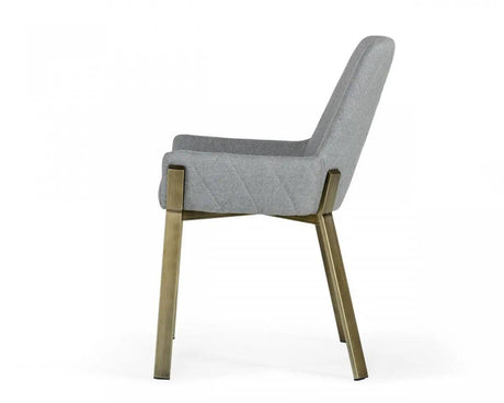 Vig Furniture - Modrest Ganon Modern Grey & Antique Brass Dining Chair - Vggaga-6736Ch-Gry-Dc