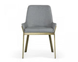 Vig Furniture - Modrest Ganon Modern Grey & Antique Brass Dining Chair - Vggaga-6736Ch-Gry-Dc