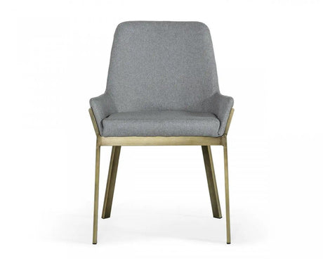 Vig Furniture - Modrest Ganon Modern Grey & Antique Brass Dining Chair - Vggaga-6736Ch-Gry-Dc