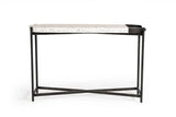 Vig Furniture - Modrest Gemini Modern White Terrazzo Concrete & Black Metal Console Table - Vglbduo-Cs120-01