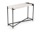 Vig Furniture - Modrest Gemini Modern White Terrazzo Concrete & Black Metal Console Table - Vglbduo-Cs120-01