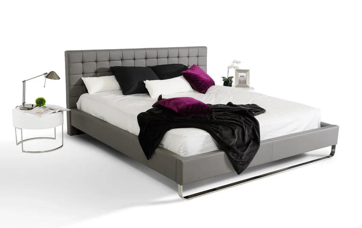 Vig Furniture - Modrest Gemma Modern Grey Leatherette Bed - Vgjy239B-T-Gry