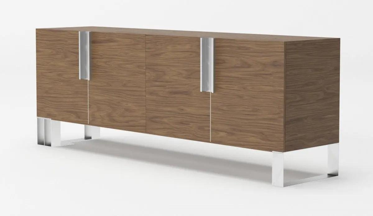 Vig Furniture - Modrest Gilroy - Modern Walnut & Stainless Steel Buffet - Vgbbma2002Sb-Buff