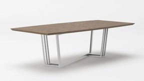 Modrest Gilroy Modern Walnut & Stainless Steel Dining Table Vgbbmi2003T-Wal-Dt