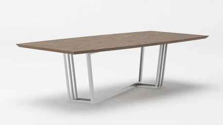 Vig Furniture - Modrest Gilroy - Modern Walnut & Stainless Steel Dining Table - Vgbbmi2003T-Wal-Dt