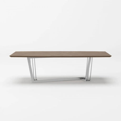 Vig Furniture - Modrest Gilroy - Modern Walnut & Stainless Steel Dining Table - Vgbbmi2003T-Wal-Dt