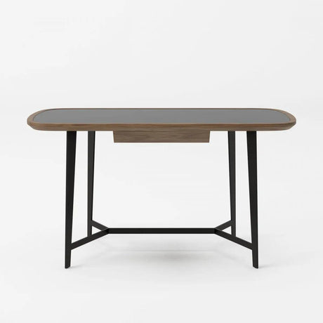 Vig Furniture - Modrest Girard - Modern Walnut & Black Glass Desk - Vgbbmq2002Dk-2