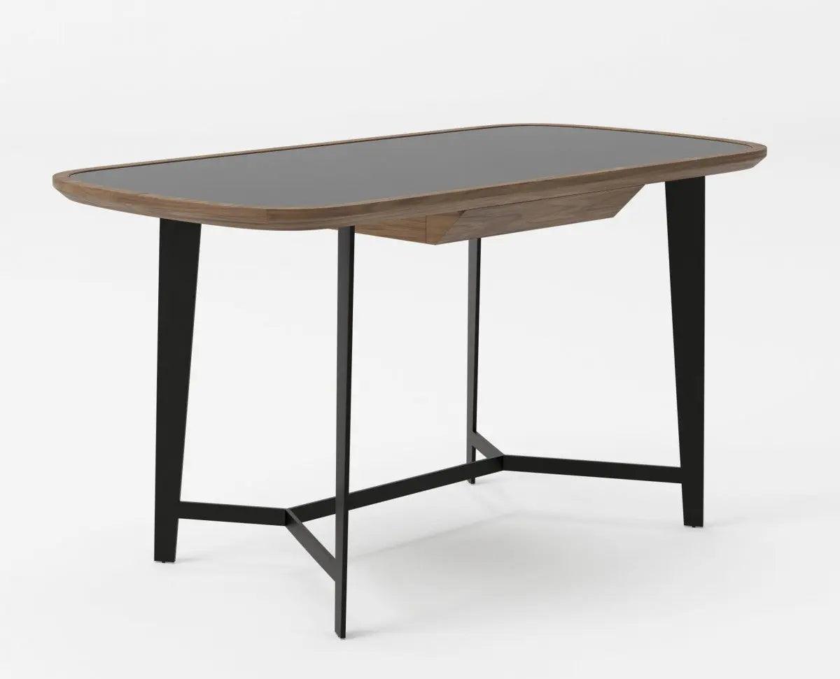 Vig Furniture - Modrest Girard - Modern Walnut & Black Glass Desk - Vgbbmq2002Dk-2