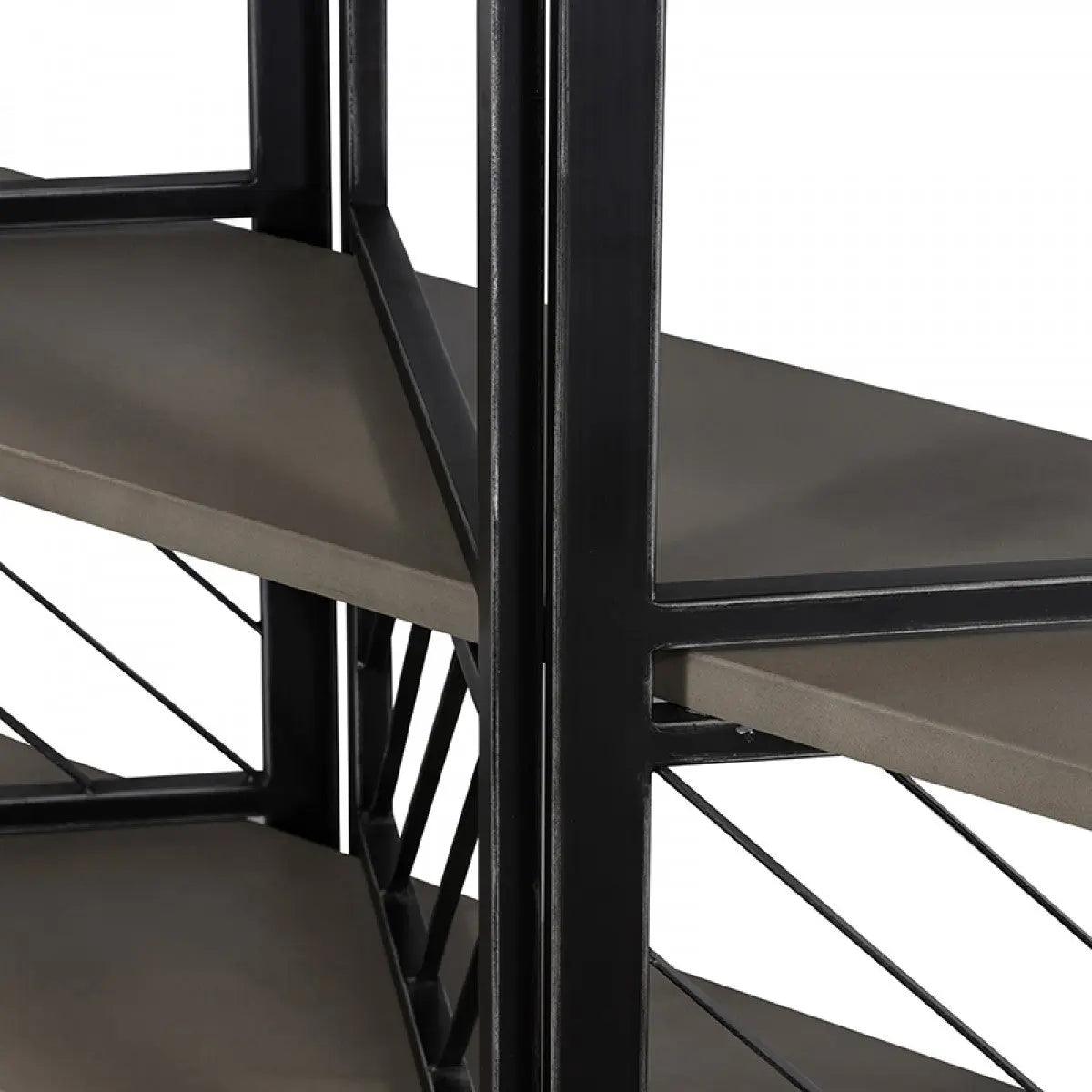 Vig Furniture - Modrest Grimaldi Modern Concrete & Black Metal Shelf - Vglbmona-Sh153-02