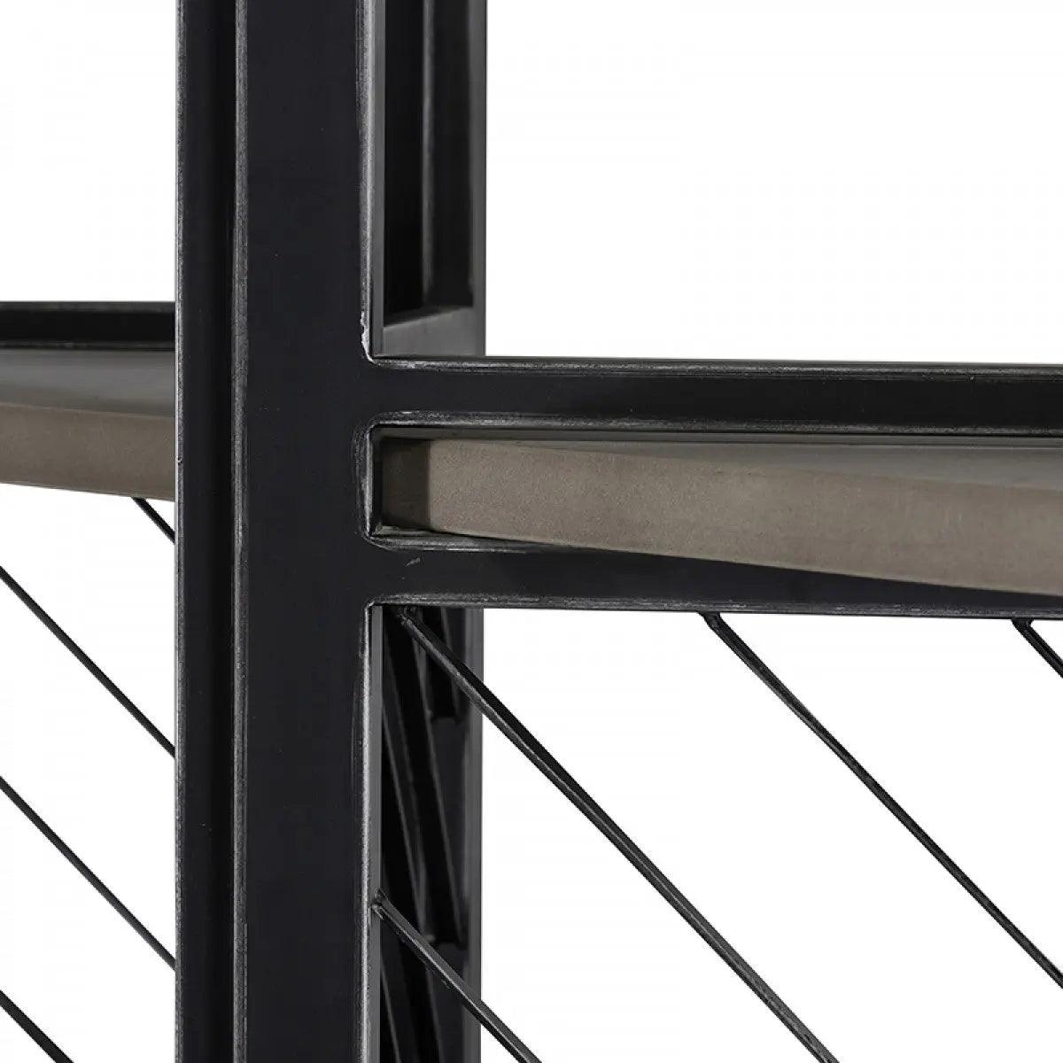 Vig Furniture - Modrest Grimaldi Modern Concrete & Black Metal Shelf - Vglbmona-Sh153-02