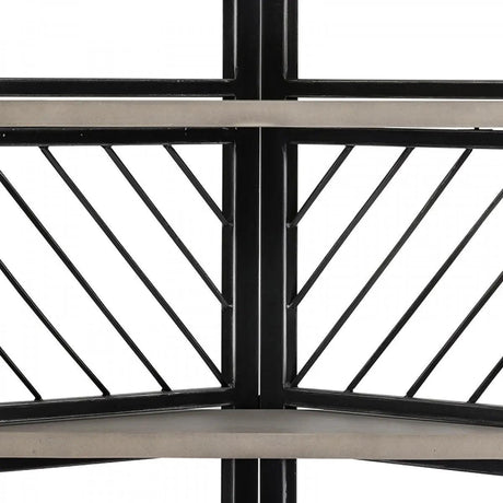 Vig Furniture - Modrest Grimaldi Modern Concrete & Black Metal Shelf - Vglbmona-Sh153-02